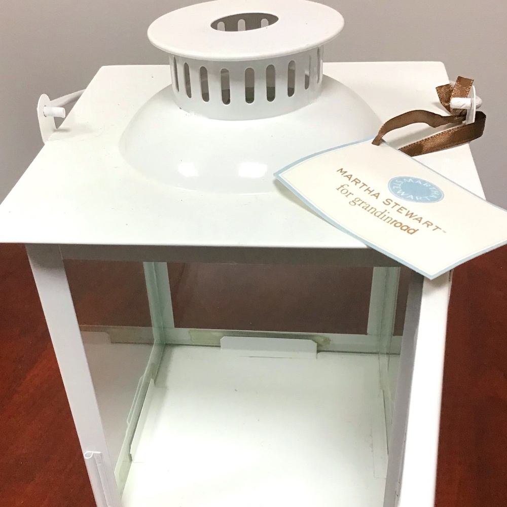 17 - NWT Martha Stewart Beautiful Home lantern Decoration the Color White